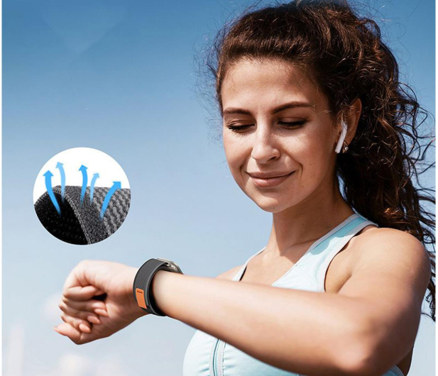TECH-PROTECT Nylon do Galaxy Watch 4 / 5 / 5 Pro / 6 / 7 / FE Black/Orang 9319456607512 - 1290107 - zdjęcie 4